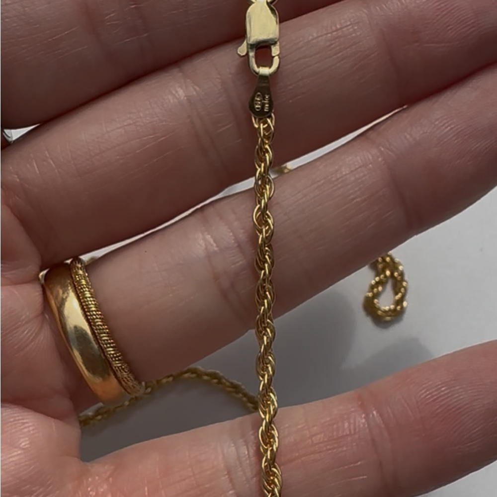 Milor Italy vintage gold vermeil rope chain necklace